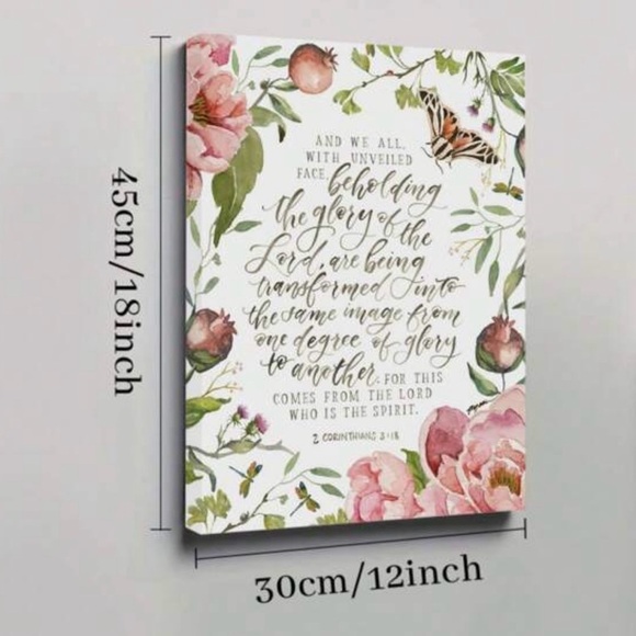 Glory of the Lord Floral Wrapped Canvas Art, 12x18 - Picture 3 of 4